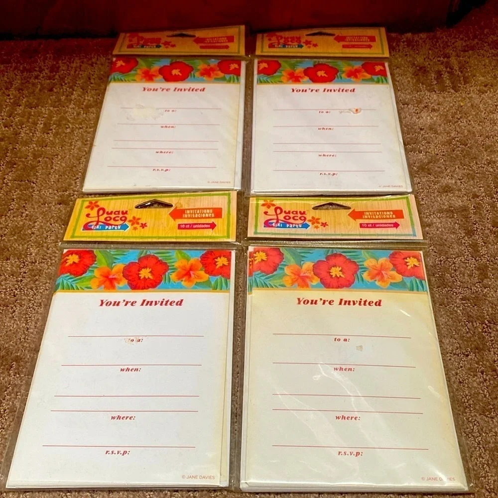 Luau Loco Old School Invitations NIP Party Time